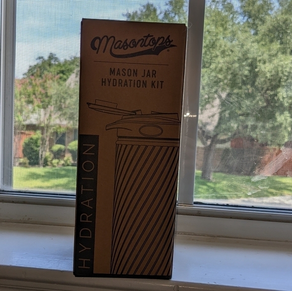 Masontops Glass Water Bottle with Teal Cloth Wrap NIB - Picture 5 of 6